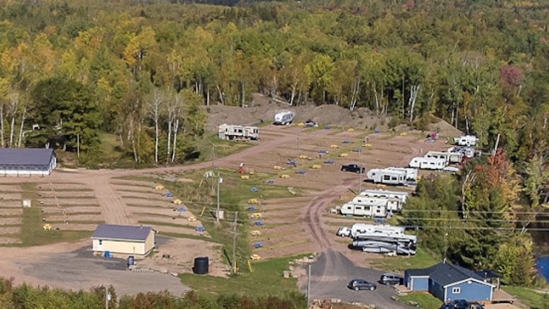 aerial shot of Iron Bound Cove RV Park