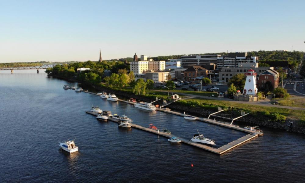 aerial shot of the Capital City Boat Club