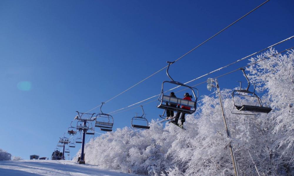 People going up on a ski lift